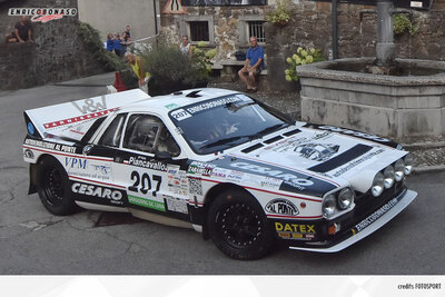 Enrico Bonaso al Rally Storico Piancavallo Lancia Rally 037 gruppo B